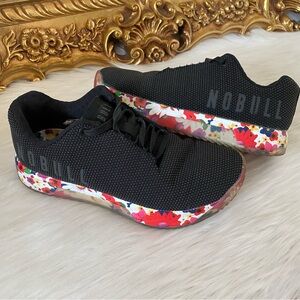 No Bull Black Impact Daisy  Floral Trainer Sneakers